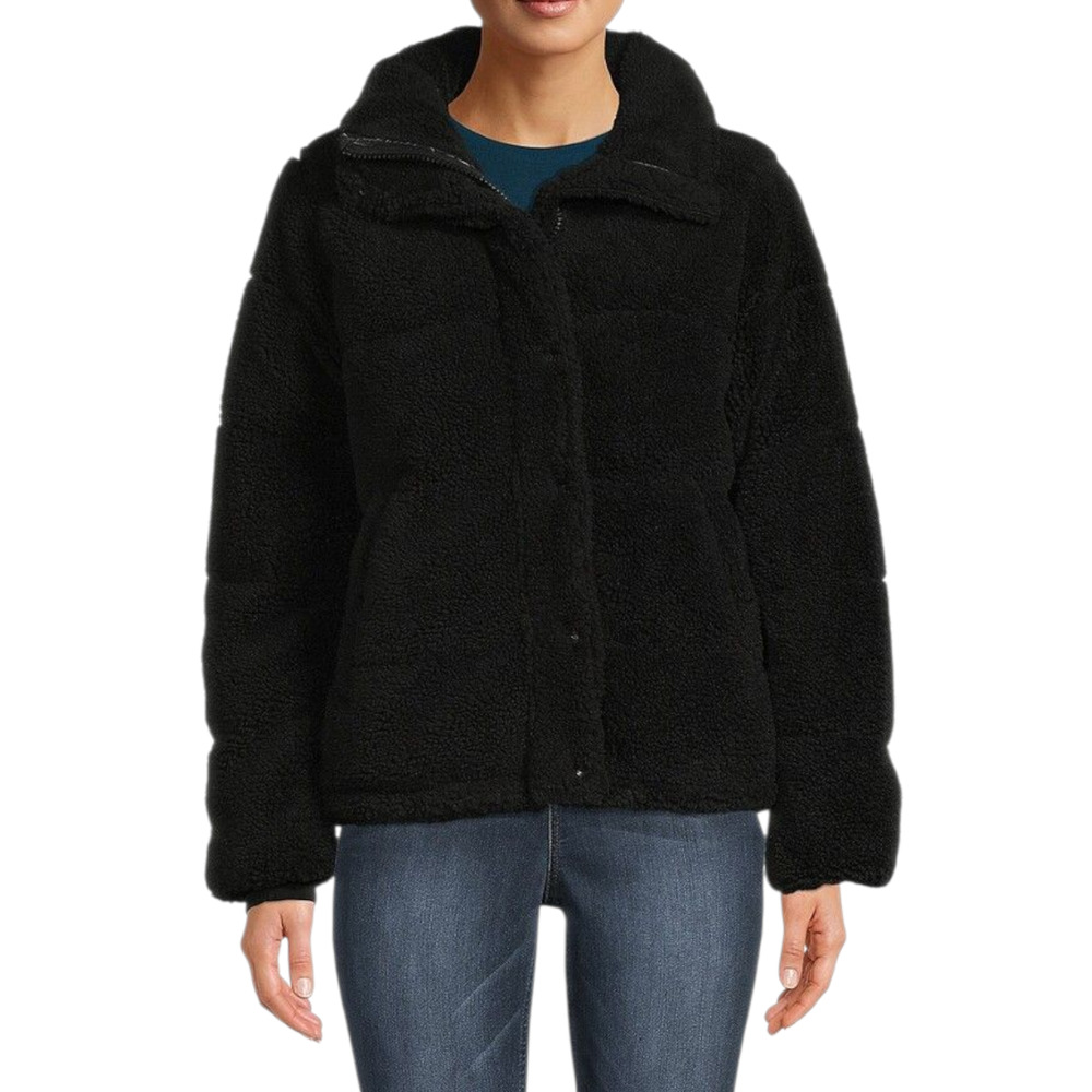 $300 NWT S13 New York Lilly Sherpa Puffer Jacket Women’s S Black Faux Shearling